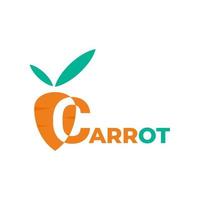 logotipo de cenouras sobrepostas com letras exclusivas vetor