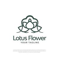 ícone de flor de lótus logotipo abstrato spa salão de beleza marca cosméticos moda design de luxo modelo vetorial vetor