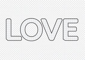 LOVE Font Type para cartão de dia dos namorados vetor