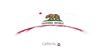 bandeira da Califórnia na pincelada grunge arredondado.