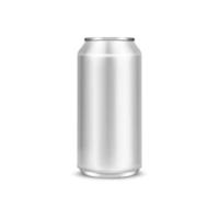 lata de cerveja de alumínio ou maquete de pacote de refrigerante. latas metálicas isoladas no fundo branco. vetor