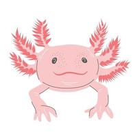 ilustração em vetor de desenho animado axolotl fofo