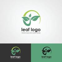 logotipos do vetor de elemento de natureza de ecologia de folha de árvore verde