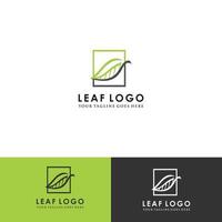 brotar logotipo eco de maquete, mudas de folhas verdes, planta em crescimento. conceito de design abstrato para tema de tecnologia eco. ícone de ecologia. vetor