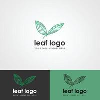 logotipos do vetor de elemento de natureza de ecologia de folha de árvore verde