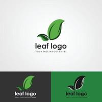 logotipos do vetor de elemento de natureza de ecologia de folha de árvore verde