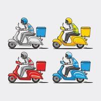 ilustração de motorista de scooter de entrega vetor