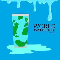em fundo azul, dia mundial da água, vetor, cartão de saudação vetor