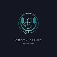 design de modelo de logotipo de clínica de obstetrícia e ginecologia obgyn para marca ou empresa e outros vetor