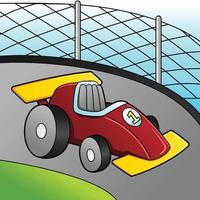 ilustração de veículo colorido de desenho animado de carro de corrida vetor