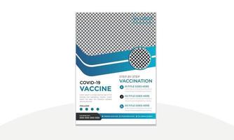 modelo de design de vetor de panfleto de saúde médica e serviços de vacinação contra vírus
