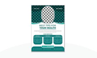 modelo de design de folheto de negócios médicos de saúde vetor