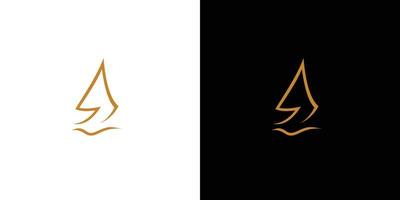 design de logotipo de veleiro de letra inicial exclusivo e atraente 1 vetor
