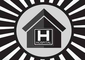 Hospital, predios, ícone, desenho, ilustração vetor