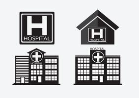 Hospital, predios, ícone, desenho, ilustração vetor