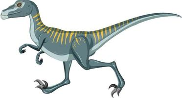 dinossauro velociraptor em fundo branco vetor