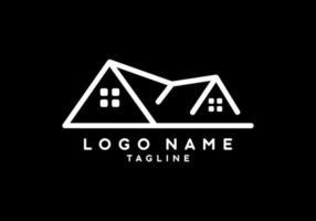 telhado branco preto de casa para logotipo imobiliário vetor