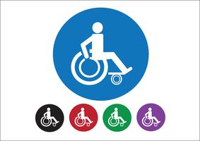 Projeto do ícone de Handicap de cadeira de rodas vetor