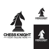 modelo de vetor de design de logotipo de silhueta de cavalo cavaleiro de xadrez preto