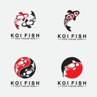 modelo de vetor de design de logotipo de peixe koi