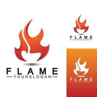 modelo de design de vetor de ícone de logotipo de chama de fogo