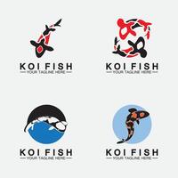 modelo de vetor de design de logotipo de peixe koi