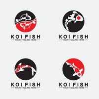 modelo de vetor de design de logotipo de peixe koi
