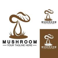 modelo de design de vetor de logotipo de cogumelo
