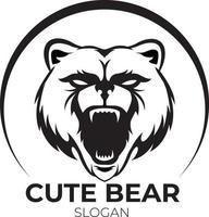 logotipo de urso pardo profissional para uma equipe esportiva vetor