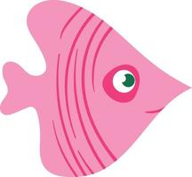 personagem de peixe rosa fofo, ilustração desenhada à mão vetor