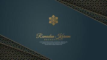ramadan kareem, fundo de luxo árabe islâmico com armação de borda dourada vetor