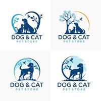 modelo e cartão de vetor de design de logotipo de animal de estimação