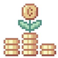 investimento. ícone de negócios de pixel art vetor