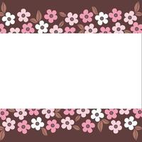 quadro floral horizontal nas cores marrom e rosa. modelo para cartões postais, etiquetas, sinais e outros elementos de design. vetor