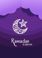 ilustração em vetor islâmico ramadan kareem com ornamento e decoração de modelo de fundo de lua crescente