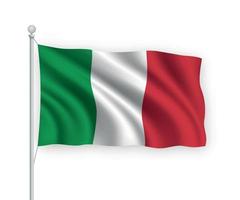 3D bandeira Itália isolada no fundo branco. vetor