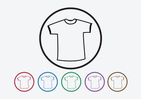 Camisa de vestuário e t-shirt ícone Ícones de vestuário vetor