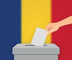 fundo de bandeira de eleição romênia. modelo para seu projeto vetor