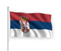 3D bandeira de ondulação Sérvia isolada no fundo branco. vetor