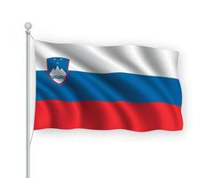 3D bandeira eslovênia isolada no fundo branco. vetor