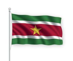 3D bandeira de ondulação suriname isolado no fundo branco. vetor