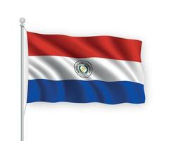 3D bandeira paraguai isolado no fundo branco. vetor