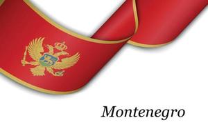 acenando a fita ou banner com bandeira do montenegro vetor