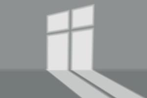 sombra de luz de janela no modelo de parede cinza para seu projeto vetor