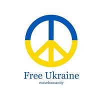 gráfico de ilustração vetorial do símbolo da paz, logotipo, ucrânia livre, salvar a humanidade, adequado para banner, pôster, campanha, etc. vetor