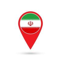 ponteiro de mapa com contry irã. bandeira do Irã. ilustração vetorial. vetor