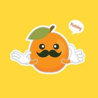 emoção de frutas de damasco, caracteres emoji para design de alimentos saudáveis. frutas de damasco amigáveis e coloridas. personagem engraçado bonito. projeto plano. para produto infantil. vetor