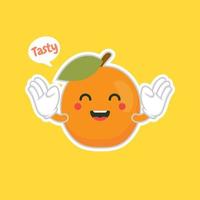 emoção de frutas de damasco, caracteres emoji para design de alimentos saudáveis. frutas de damasco amigáveis e coloridas. personagem engraçado bonito. projeto plano. para produto infantil. vetor