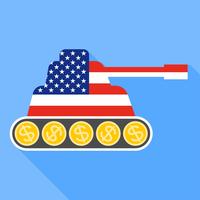 Bandeira dos Estados Unidos pintada no tanque vetor