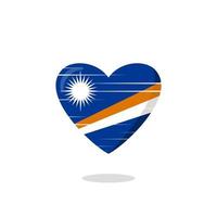 ilustração de amor em forma de bandeira das ilhas marshall vetor
